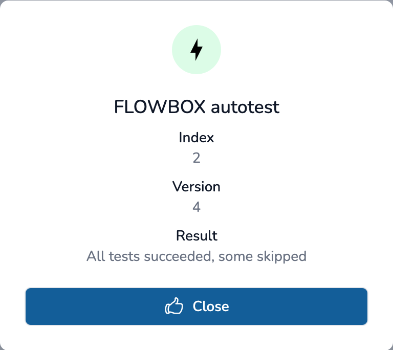 Flowbox management auto-test