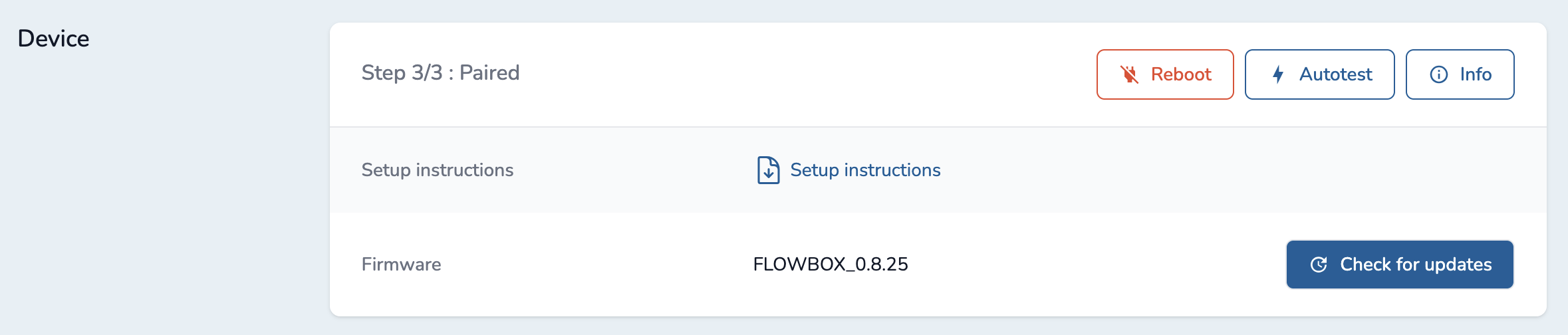 Flowbox management section