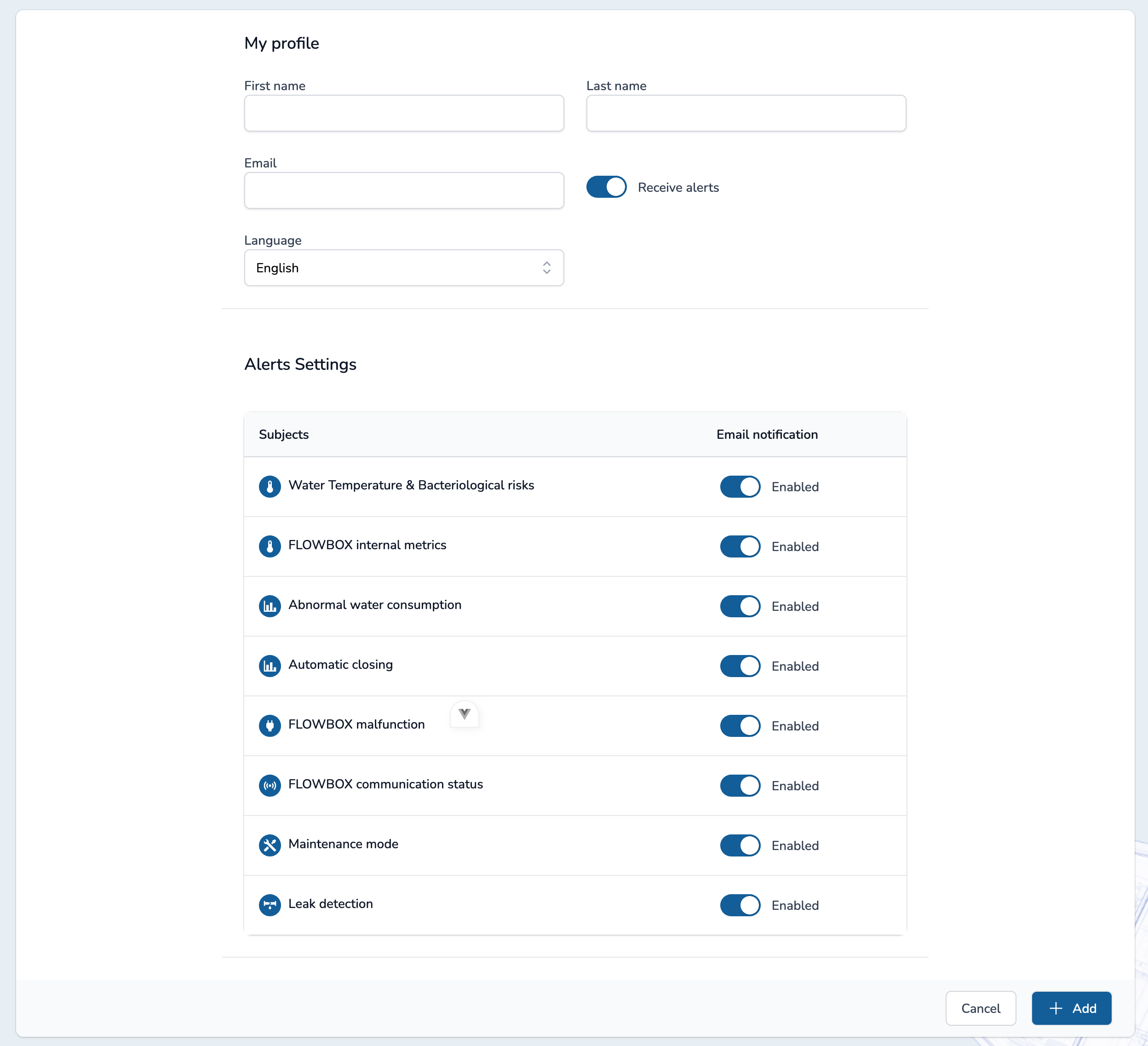 Site Manager creation form