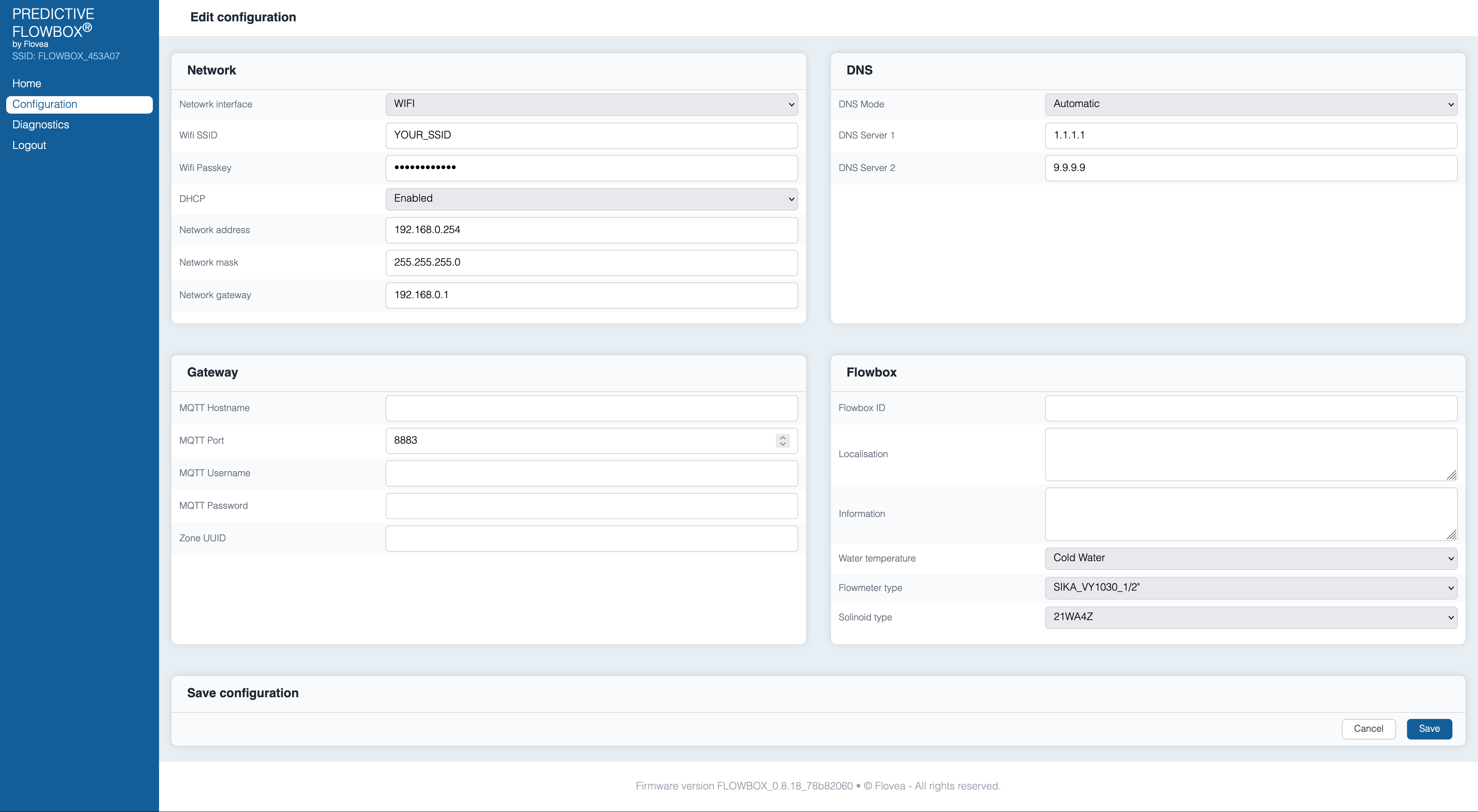 Flowbox Configuration