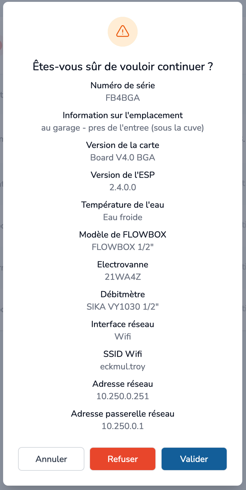 WebApp - Zone - Flowbox waiting for pairing