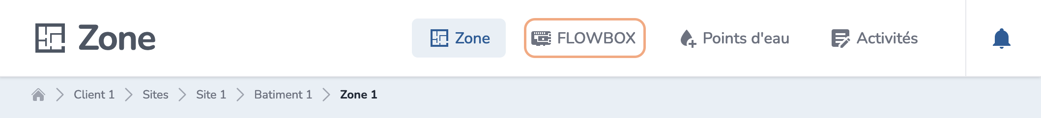 Zone to FLOWBOX tab